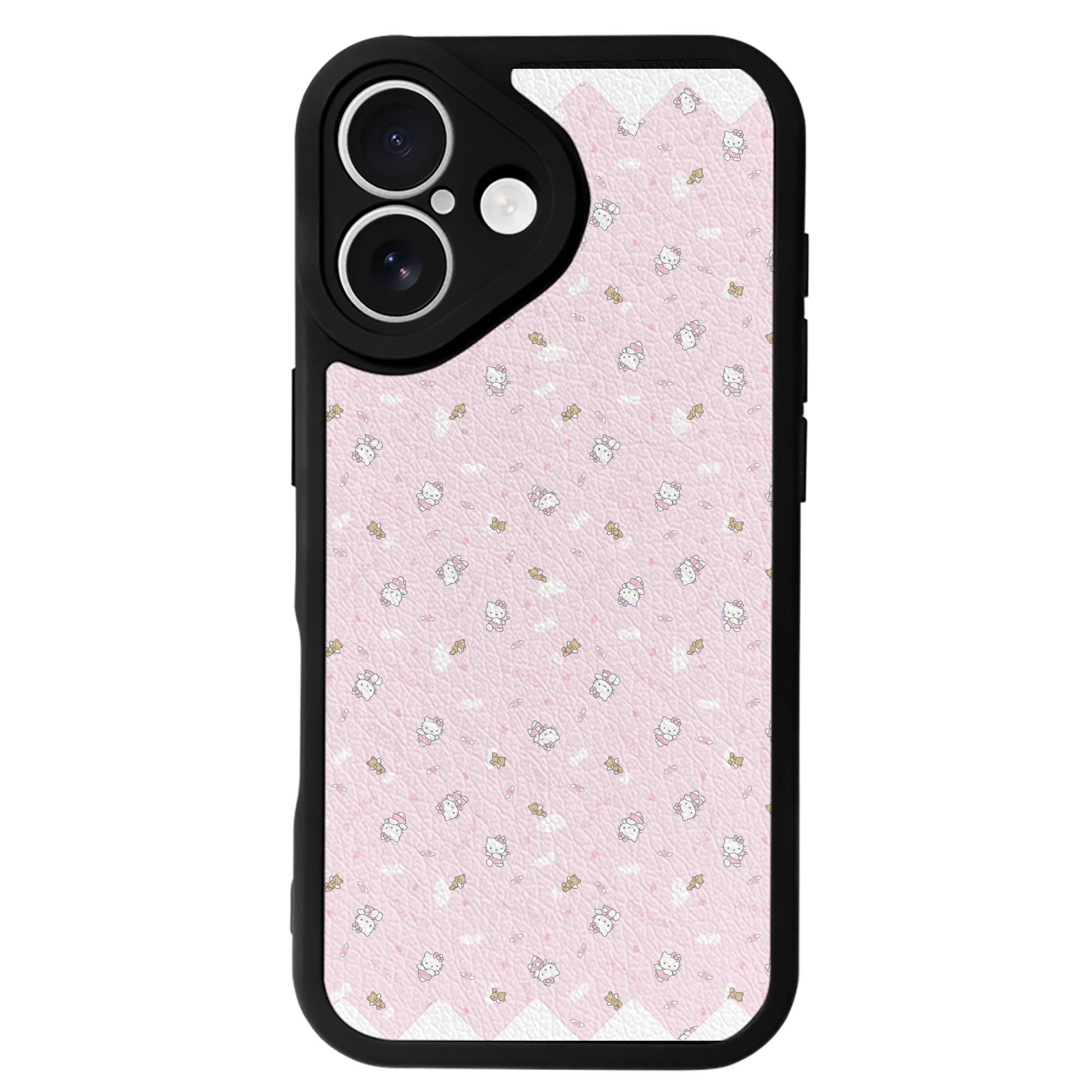 （画像用） Hello Kitty ハローキティ 【iPhone 16シリーズ対応】シリコンスマホケース（レザー調） 材質：シリコン